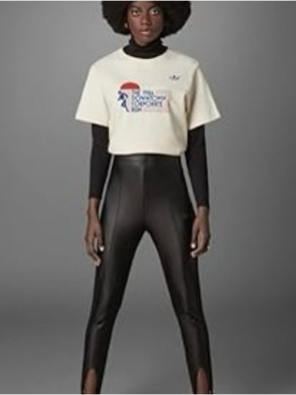*NWT* ADIDAS Originals Blue Version Women’s Faux Leather Leggings - Size Small - Picture 5 of 10